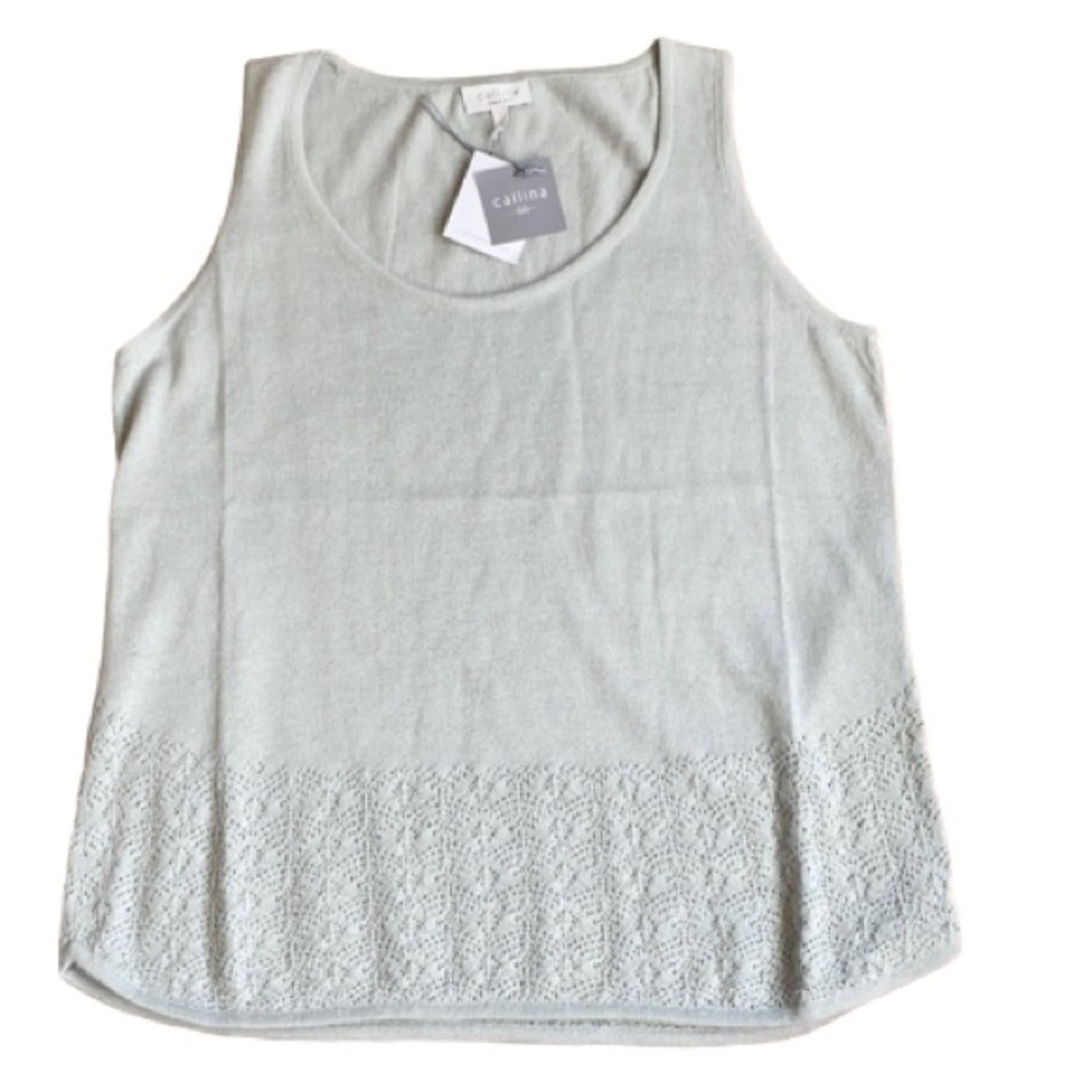 Callina Alpaca Silk knit top in sage color size L